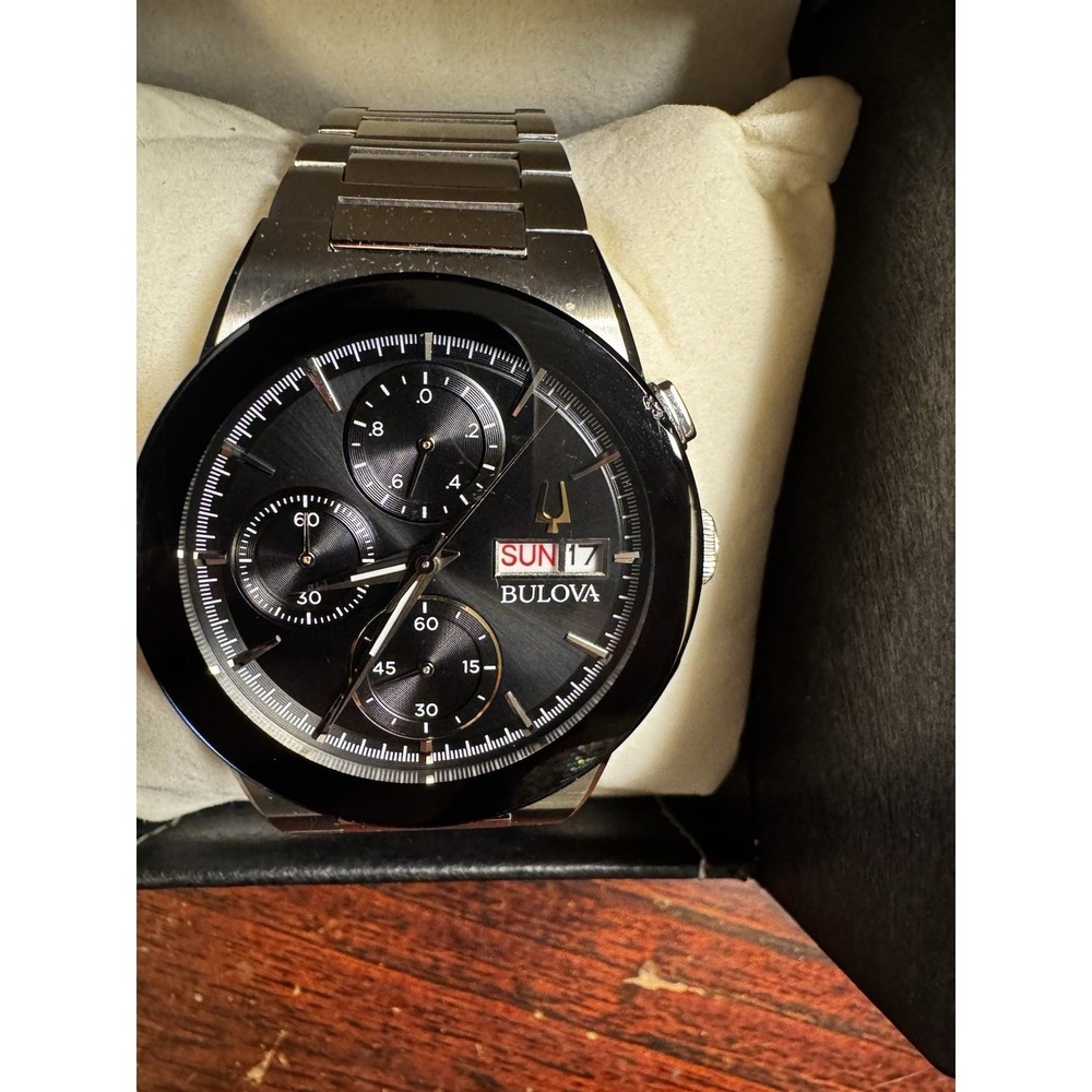Bulova Men's Millennia Chronograph Day Date Quartz Silver Watch 41MM 96C149 - Picture 3 of 13